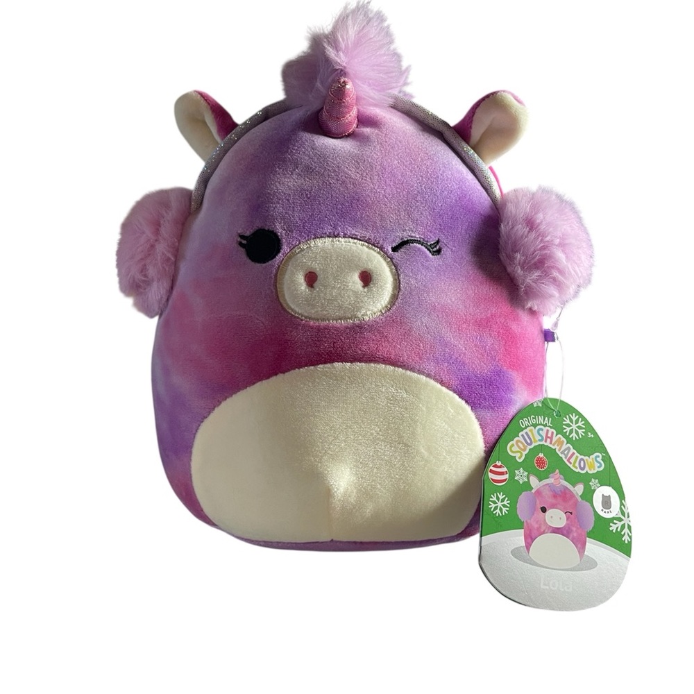 Squishmallows Lola Pink and Purple Unicorn Plush Toy (rare version)